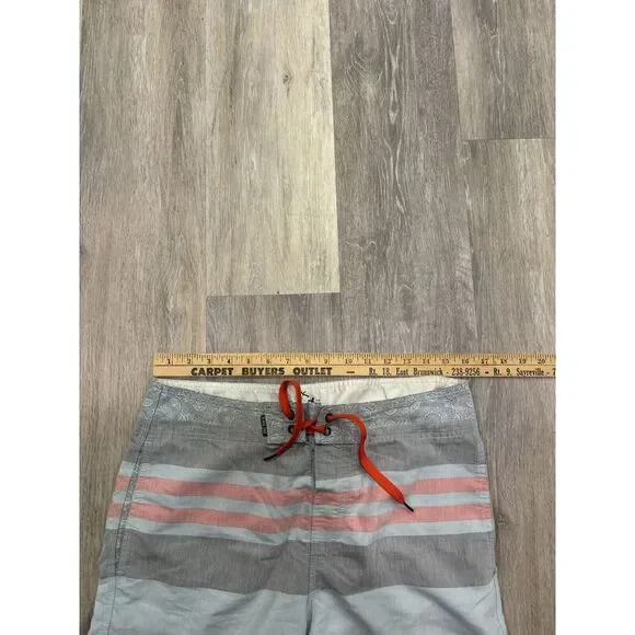 Lost Enterprises Board Shorts Size 32 Striped 9" Inseam Bathing Suit Swim Shorts - Picture 8 of 9